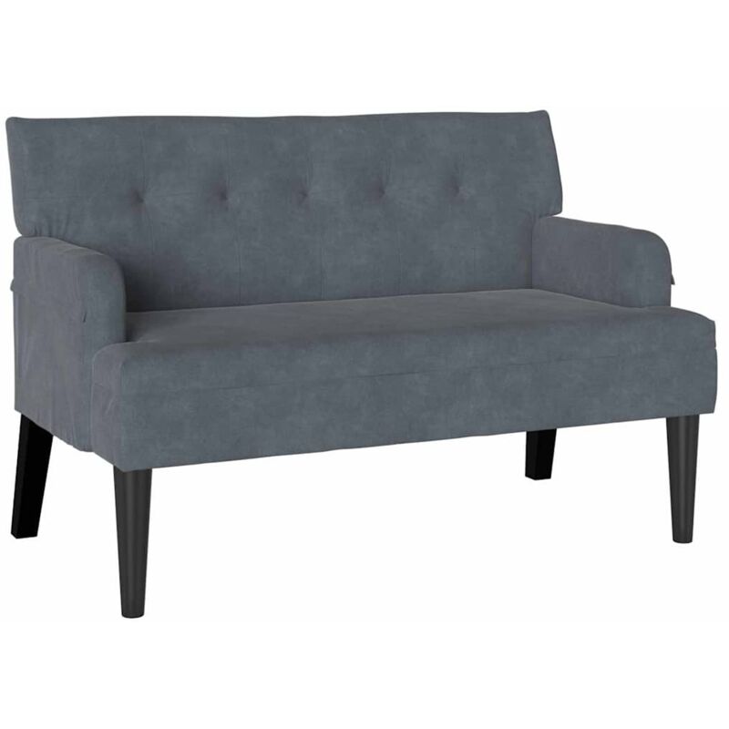Chesterfield Bench Dark Grey 112 X 65.5 X 75 Cm Velvet Vidaxl