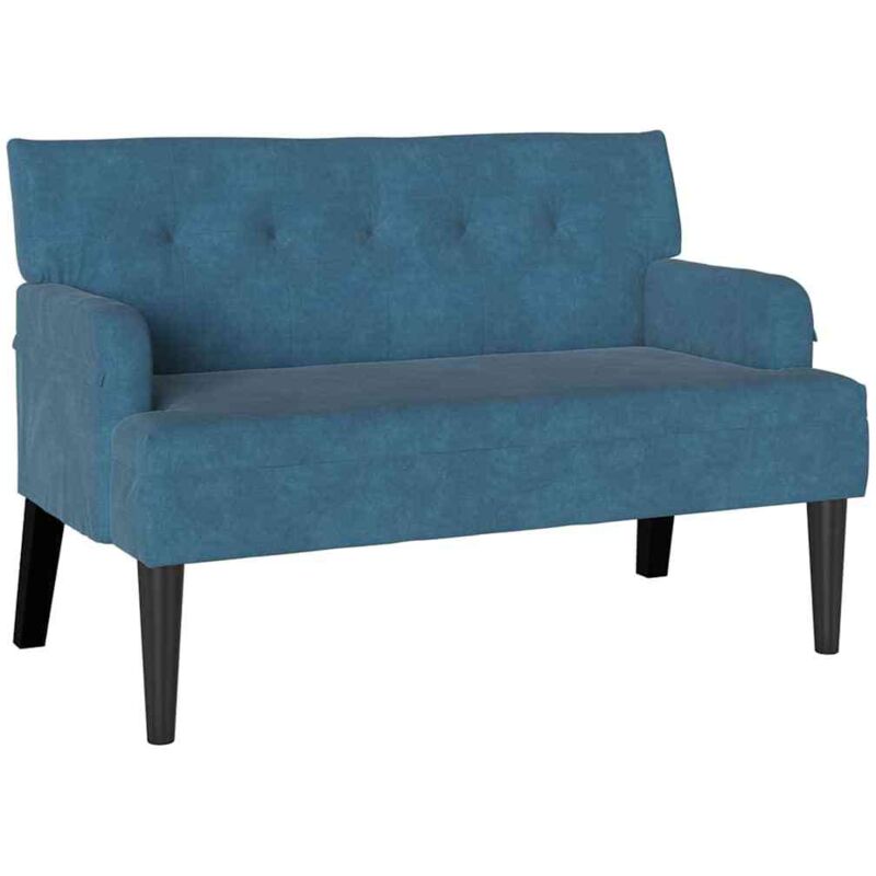 Chesterfield Bench Blue 112 X 65.5 X 75 Cm Velvet Vidaxl