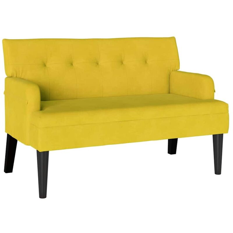 Chesterfield Bench Yellow 112 X 65.5 X 75 Cm Velvet Vidaxl