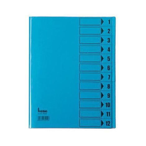 BENE Ordnungsmappe Bene DIN A4 230g/m² Farbe: intensivblau 12 Fächer