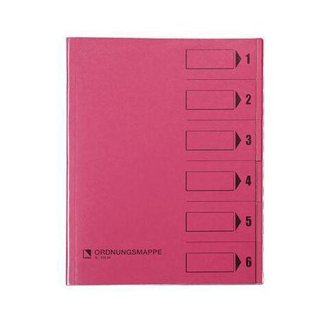 BENE Ordnungsmappe Bene DIN A4 250g/m² Farbe: rosa 6 Fächer Bene DIN A4 250g/m² Farbe: rosa 6 Fächer