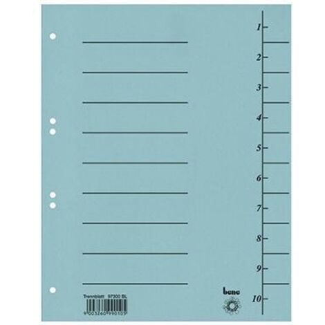 BENE Trennblatt Bene DIN A4 Karton blau 100 St./Pack. Bene DIN A4 Karton blau 100 St./Pack.