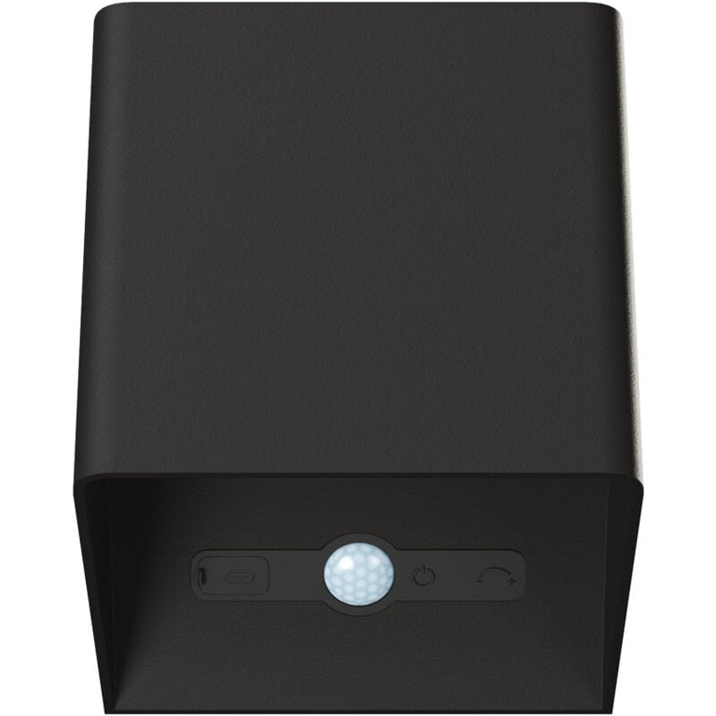 Applique led sans fil Beneito Faure Lek Sensor 6W, détecteur mouvement, usb-c, IP54, plafonnier mural noir