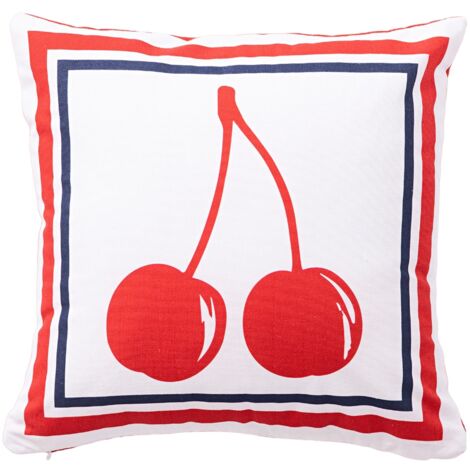 BENETTON Coussin 40x40 cm FRUITS BE, 100% Coton cerise rouge