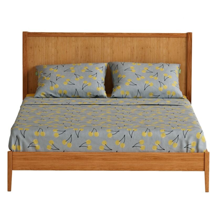 Ensemble de draps double plus 4 pièces : drap plat (240x290cm avec ourlet simple 5cm) + drap-housse (175x200+rabat 25cm) + 2 taies d'oreiller