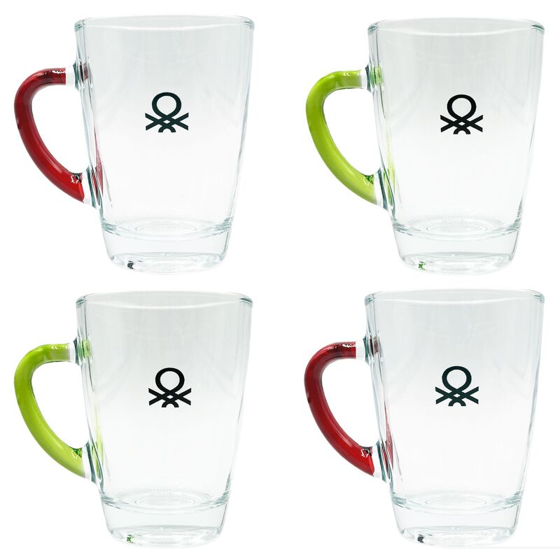 

SET 4PCs TAZAS 0.30L CRISTAL (ROJO + VERDE) RAINBOW