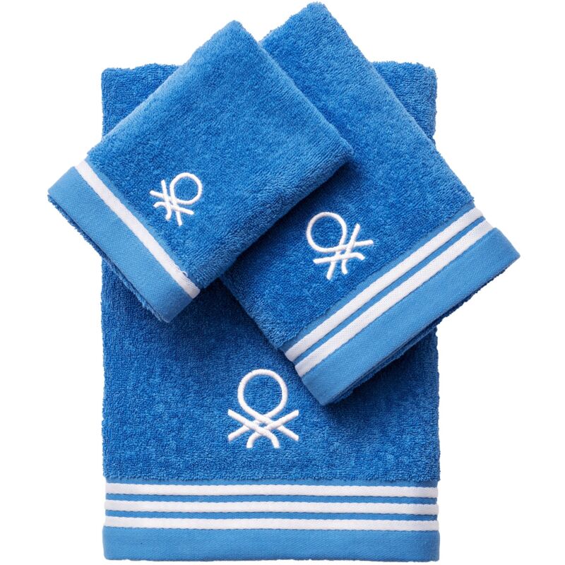 

Set 3Pc Toalla De Baño (1Pc 30X50Cm + 1Pc 50X90Cm + 1Pc 70X140Cm) 450Gsm 100% Algodón Azul Rainbow
