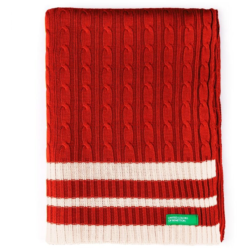 

Benetton - MANTA 140X190CM 200GSM 100% ALGODÓN DE PUNTO ROJO RAINBOW