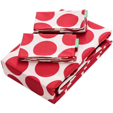 BENETTON PARURE 4PCS HOUSSE DE COUETTE DOUBLE : HOUSSE DE COUETTE (220x220CM AVEC RABAT 30CM) + DRAPS HOUSSE (160X200 AVEC RABAT 40CM) + 2 OREILLERS (50x85CM) 100% COTON 18