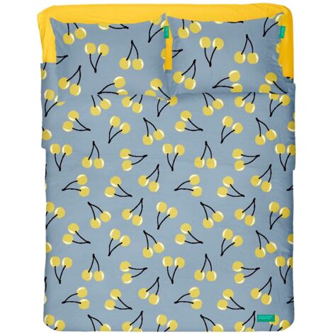 Benetton set de sabanas 4pcs cama doble: sabana encimera (180x290cm w/simple hem 5cm) + sabana bajera (120x200+25cm flap) + 2 fundas de almohada (50x80cm)