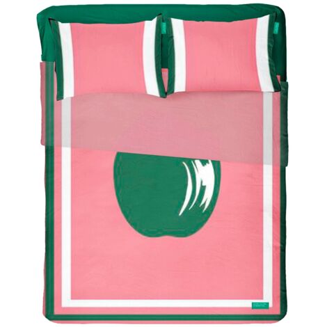 Benetton set de sabanas 4pcs cama doble: sabana encimera (180x290cm w/simple hem 5cm) + sabana bajera (120x200+25cm flap) + 2 fundas de almohada (50x80cm)