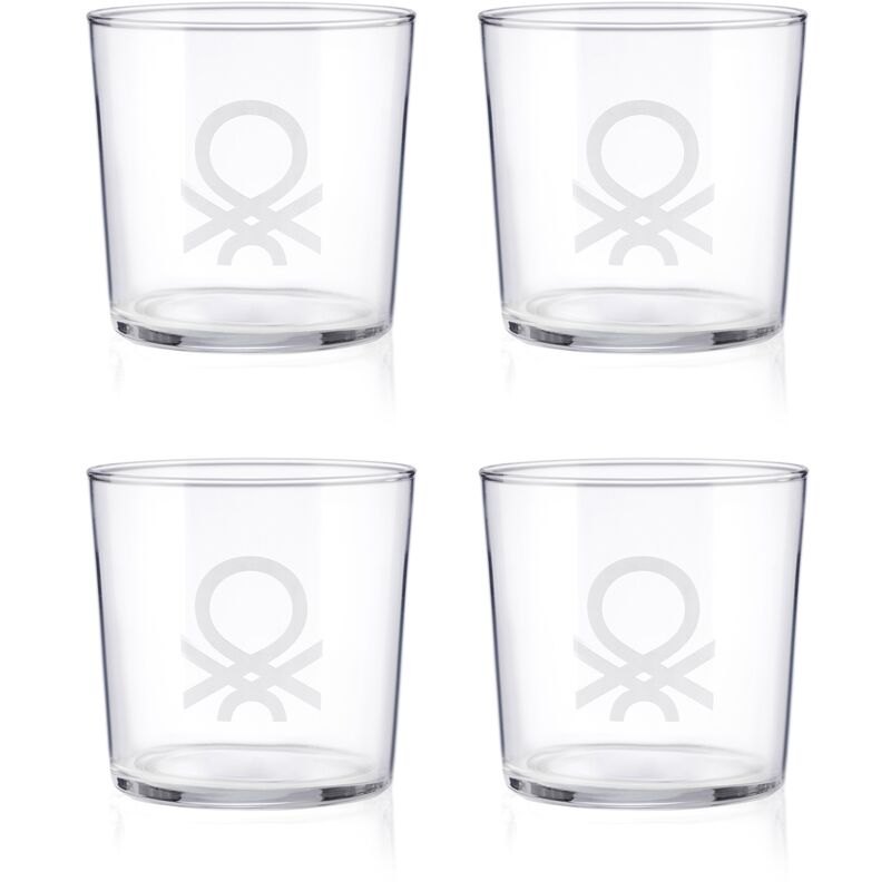 

Set 4Pcs Vasos De Agua 0,345L Cristal Logo Transparente Casa Benetton