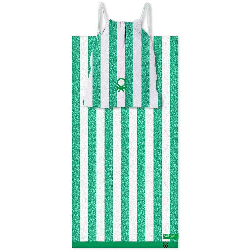 

Benetton - SET 2PC TOALLA DE PLAYA (1PC TOALLA 90X160CM + 1PC BOLSA 144TC HILO TEÑIDO) VERDE PO