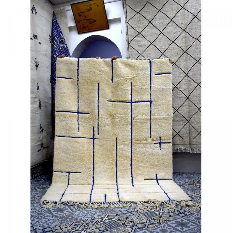 

Beni Ouarain Berber Carpet Luxury B Ecru Wool - Ecru