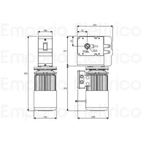 beninca motoréducteur irréversible porte sectionnelle 400v vn.mt40v 9590377