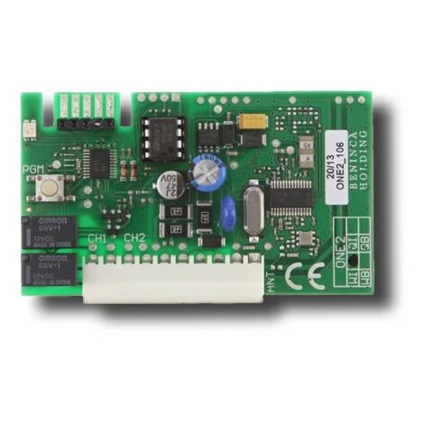 Beninca – Récepteur radio 433,92 MHz à 2 canaux – Triple codage : Advanced Rolling Code, Rolling Code, Code fixe – Embroché pour motorisation