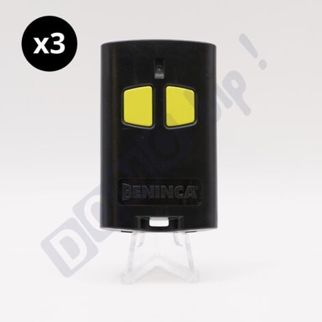 Beninca TO.GO 2 VA – Lot de 3 télécommandes 2 canaux 433,92 MHz pour portail/garage – Double codage ARC/Rolling Code – Compatible ONE.2WO / ONE.2WB / ONE.2WI