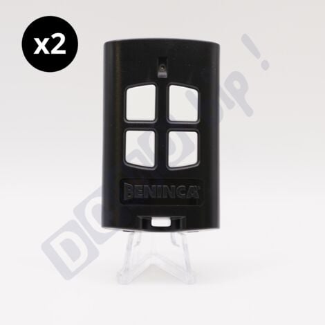 Beninca TO.GO 4 A – Lot de 2 télécommandes 4 canaux 433,92 MHz pour portail/garage – Codage ARC – Compatible ONE.2WO / ONE.2WB / ONE.2WI / ONE.4WB