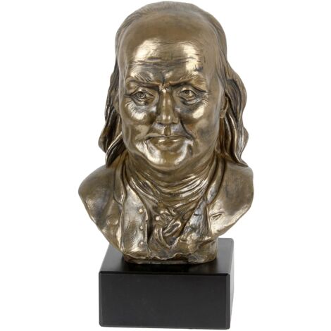 Benjamin Franklin - Büste auf Marmor, Statuette einer berühmten Person, Dekoration für Büro, Schule und Hotel von Art-Dog