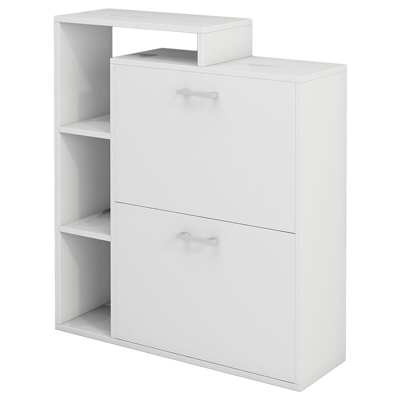 Livinity - Meuble à chaussure Tobias, Blanc, 80x90cm, Vicco