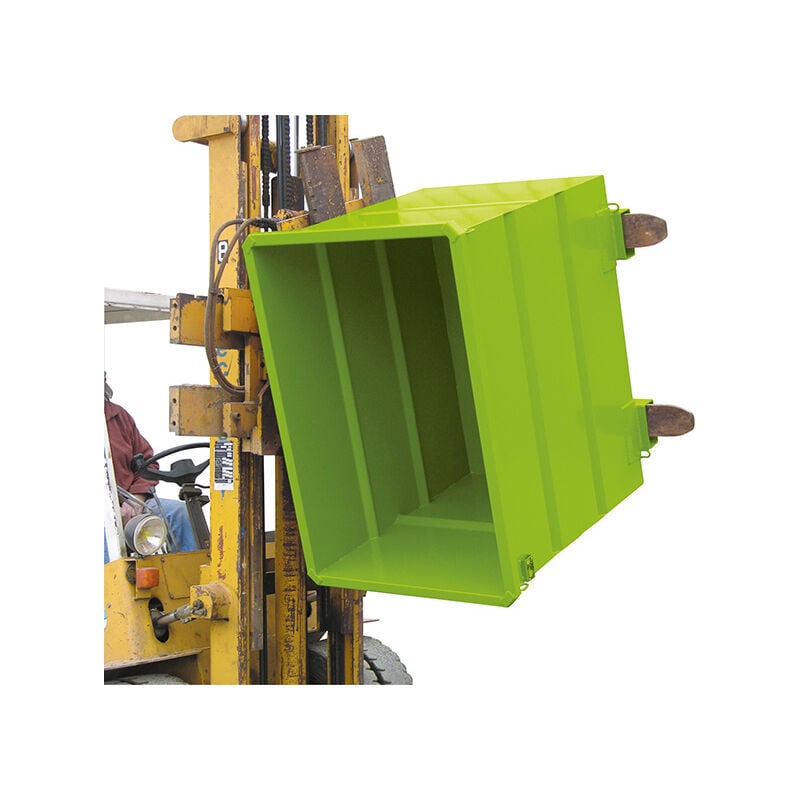 Matisère - Benne à déchet à tête rotative pour chariot élévateur - Capacité 1500 litres- Charge max 1200 kg - BRP15121