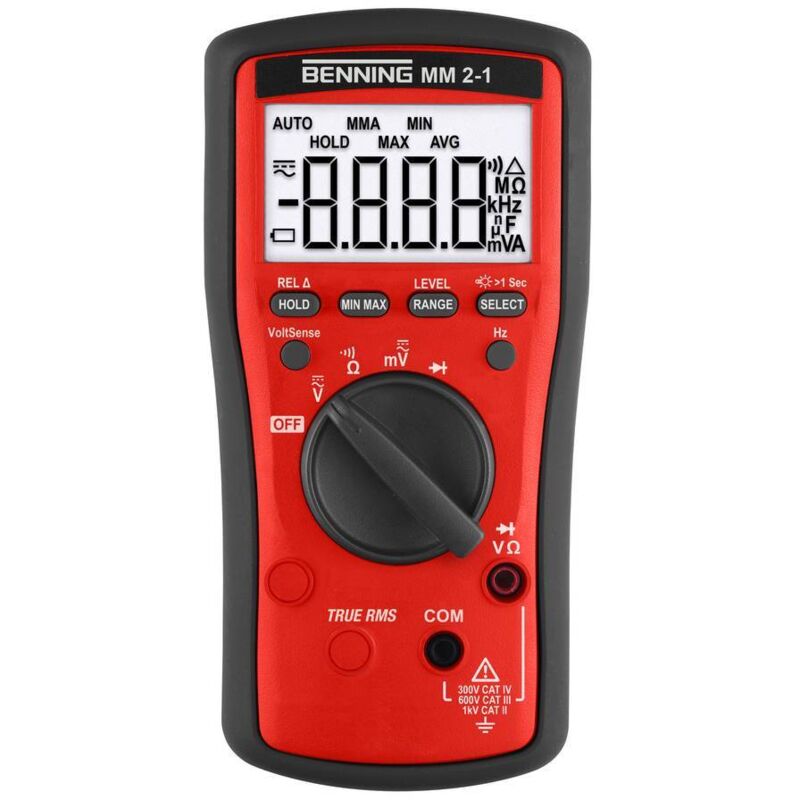 Mm 2-1 Multimètre numérique cat iii 600 v, cat iv 300 v Affichage (nombre de points): 6000 - Benning