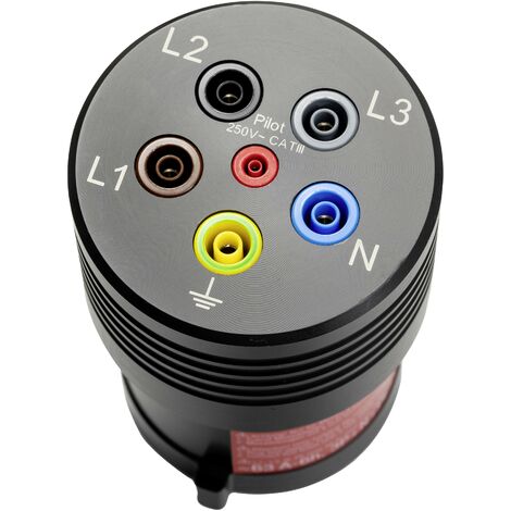 Benning BENNING TA 7-63 Adaptateur de mesure mâle CEE 63 A 5 pôles - femelle 4 mm noir