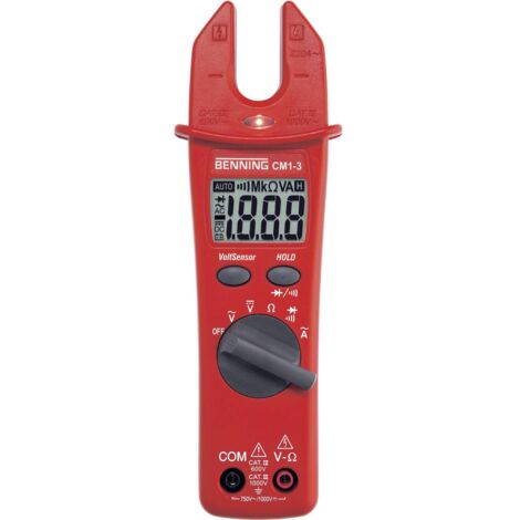 Benning CM 1-3 Pinza amperometrica, Multimetro portatile digitale CAT III 1000 V, CAT IV 600 V Display (Counts): 2000
