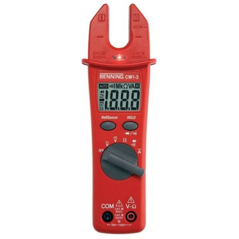 Benning CM 1-3 Stromzange, Hand-Multimeter  digital  CAT III 1000 V, CAT IV 600 V Anzeige (Counts):