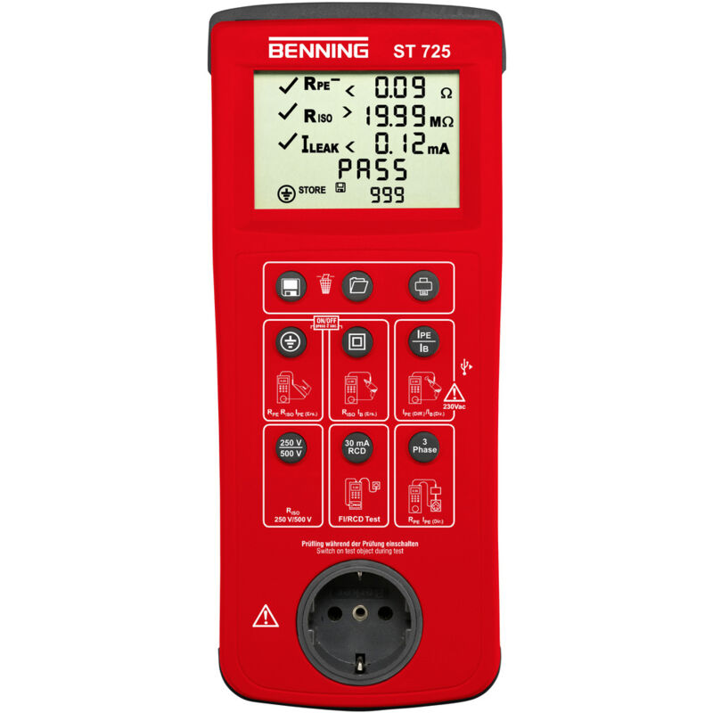 Benning - Gerätetester st 725 Batterie- / Netzbetrieb L270xB115xH55mm