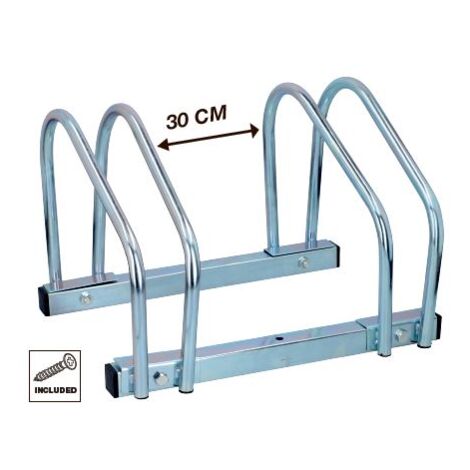 Benson Bike Parts Fahrradständer für 2 Fahrräder zur Wand- oder Bodenmontage, platzsparend und einfach zu installieren, 395x320x270 mm, elektroplattiert