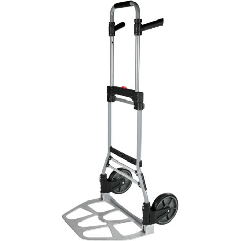 Benson Tools Chariot Pliable Professionnel en Aluminium, Capacité de Charge Max 120 kg, Longueur Totale 107 cm, Roues en Plastique, Plateforme 485x350mm, Idéal pour Transport et Déménagement