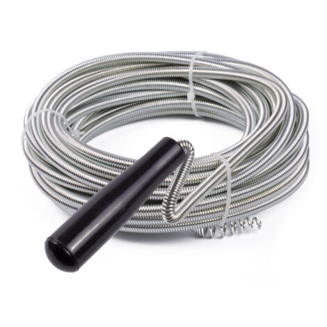 Benson Tools Débouchoir à  câble pour égouts, 10 mètres, avec extrémité en tire-bouchon pour déblocage de canalisations, tuyaux et évacuations, diamètre de 17 mm