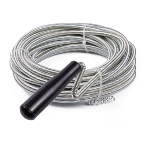 Benson Tools Hochwertige Rohrreinigungsspirale mit Korkenzieherende, 10 Meter Länge für effektives Freimachen von Abflussrohren und Kanalisationen, Durchmesser 17 mm