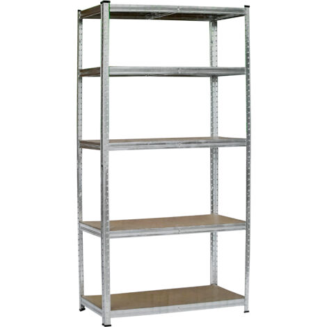Benson Tools Verstellbares Regal für Lagerung und Organisation, 180 x 90 x 40 cm, Belastbarkeit 175 kg pro Fach, Galvanisierter Metallrahmen mit 5 MDF-Böden, ideal für Garage und Werkstatt