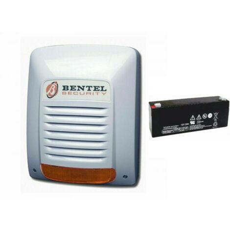 Bentel Security sirena autoalimentata esterno lampeggiante NEKA + Batteria ricaricabile