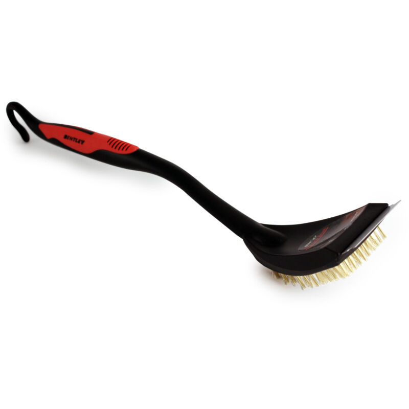 Bentley Bbq Grill Cleaning Brush With Steel Scraper - Red - Red
