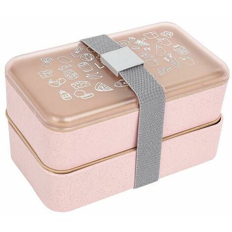 Bento Box Boîte De Rangement Alimentaire Accessoires De Cuisine Double Couche Boîte À Lunch Rectangulaire (18 11 10cm) 1 Pièce