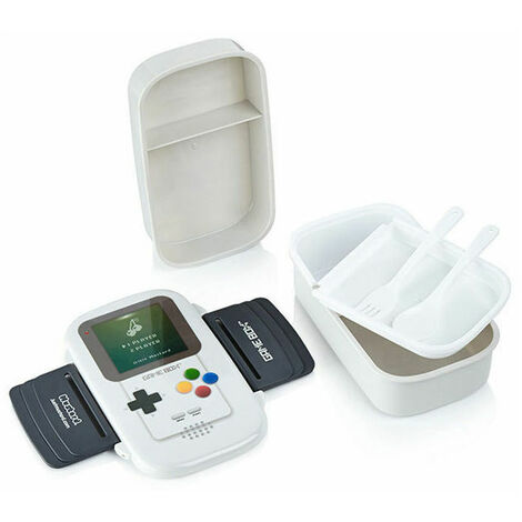 Bento Box I Lunch Box I Lunch Box 2 Compartiments en Forme d'Amplificateur I Boîte de Rangement Alimentaire - Game Boy Gris
