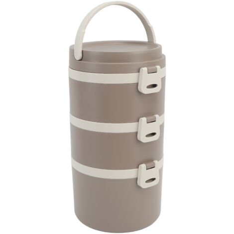 Bento-Lunchbox aus Edelstahl 304, 3-lagig isoliert, 2,4 l, tragbar für Büro und Reisen, Lunchbox