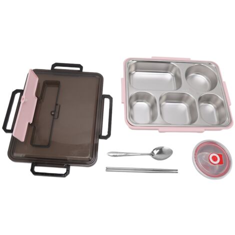 Bento-Lunchbox aus Edelstahl 304, 5 Fächer, isoliert für Schüler, rutschfest, Aufbewahrungsbehälter für Mahlzeiten