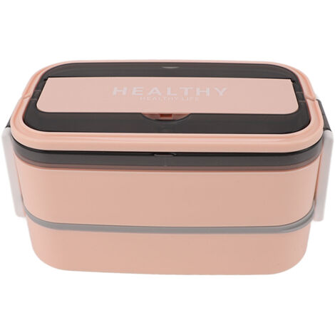 Bento-Lunchbox aus Edelstahl 316, doppelwandig, unterteilt, mit Besteck, tragbar für Büro und Schule, 1400 ml, rosa