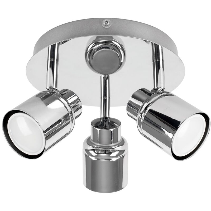 Benton 3 Way Round Plate Bathroom Ceiling Spotlight IP44 Rated