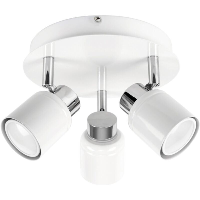 Benton Adjustable 3 Way Round Plate Bathroom Ceiling Spotlight IP44