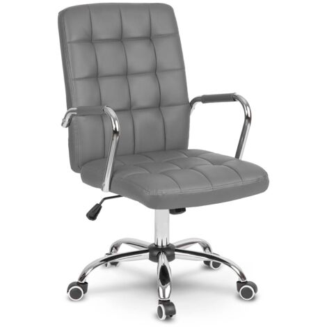 Benton-Bürostuhl aus grauem Leder