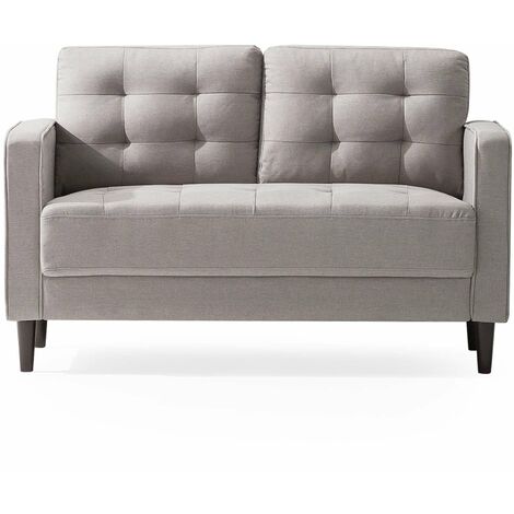 ZINUS BENTON Klassisches Graues Gepolstertes 2-Sitzer Sofa / Loveseat