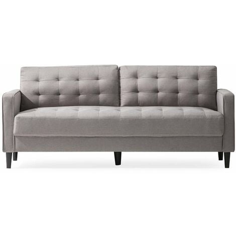 ZINUS BENTON Klassisches Graues Gepolstertes 3-Sitzer-Sofa