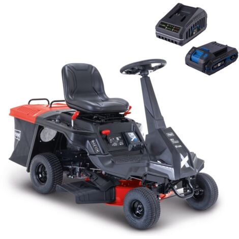 Benzin-Aufsitzrasenmäher MR225-61 Scheppach - 6PS 61cm Schnittbreite 150L Fangsack Elektro-Start ohne LED
