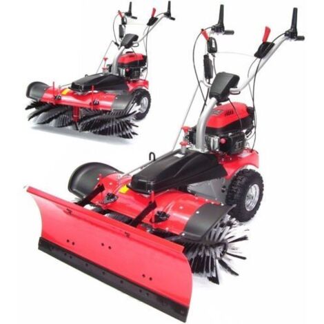 Benzin Kehrmaschine 1000 Motorbesen mit  Schneeschild 55743/44