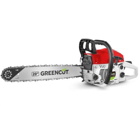 Benzin-Kettensäge, 2-Takt-Motor 61.2cc 3.6 PS, 20"-Schwert, Schnittlänge 50,8cm, zum Fällen und Beschneiden, Anti-Vibration - Greencut GS610X